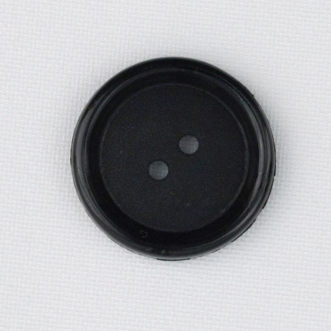 Hovedbilde Knapp sort 20 mm opphøyet kant matt og blank