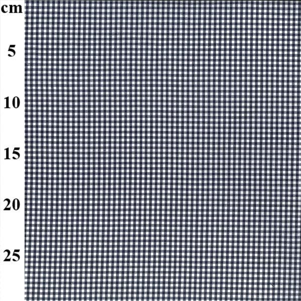Hovedbilde Gingham  3 mm rutet marineblå-hvit rutevev ...