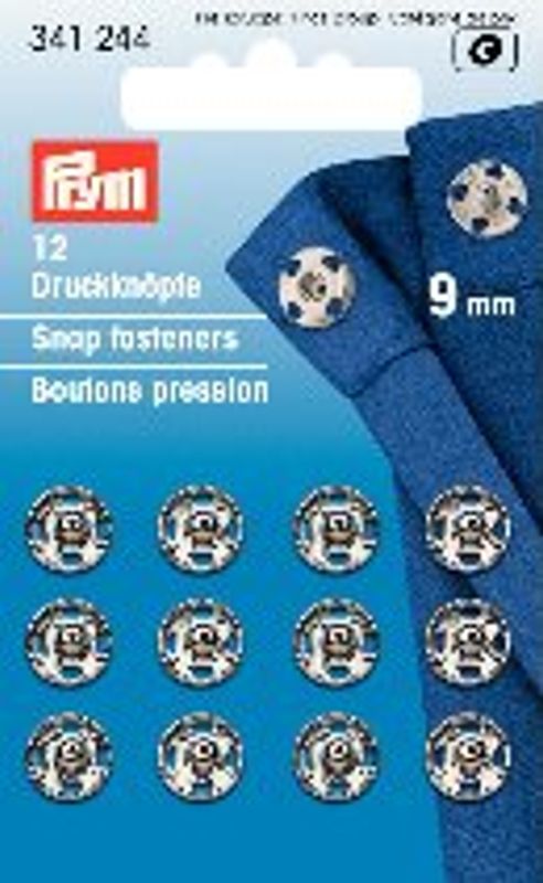 Trykknapper  9 mm forniklet