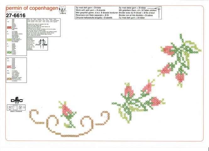 Hovedbilde Påtegnet duk rosenknopp krans 80x80 cm - U/ garn ...
