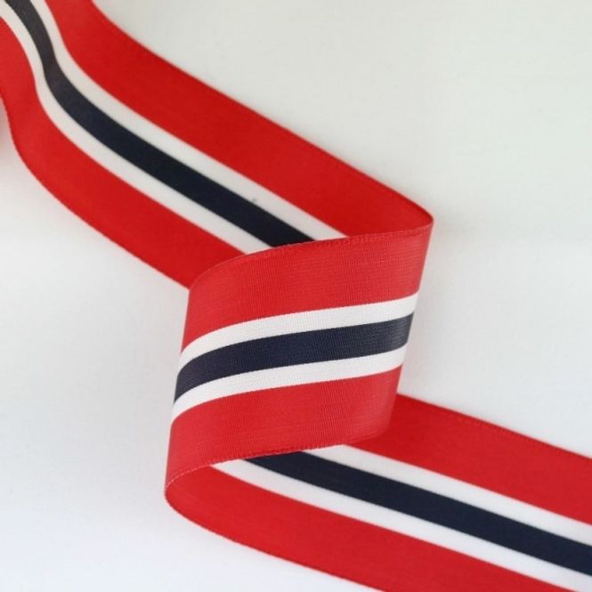 Hovedbilde Flaggbånd  40 mm norske flaggfarger