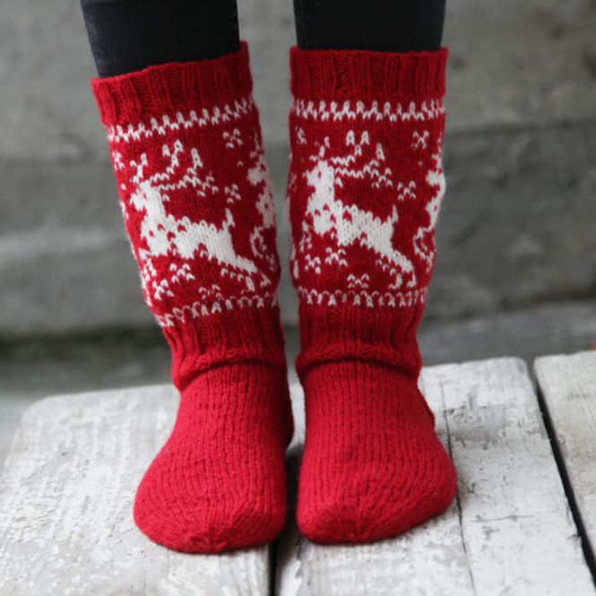 Hovedbilde Rudolfsokken - Reindeer socks yarn kit ENG ...