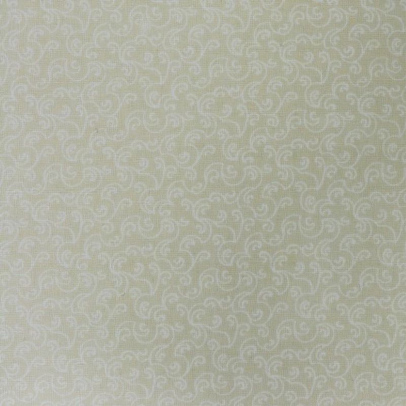 Beige med abstrakte ranker quiltestoff