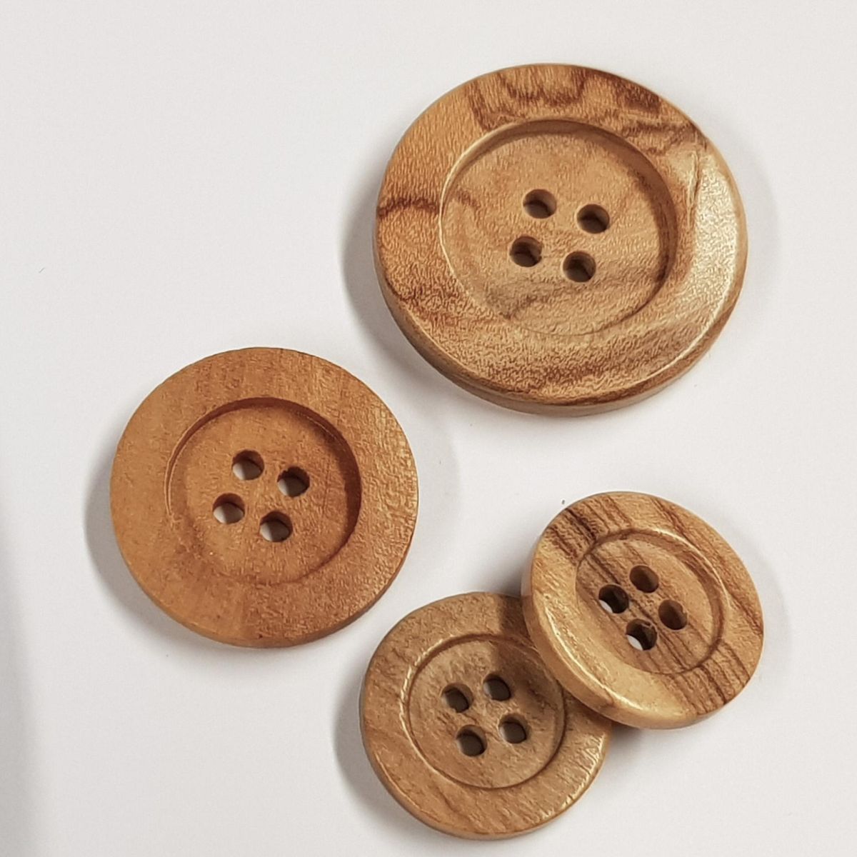 Treknapp firehulls med rand -  oliventre - flere str.