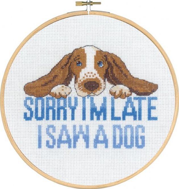 Hovedbilde Sorry I'm late - I saw a dog - broderipakke