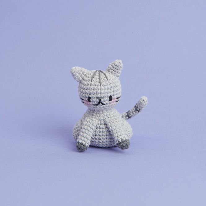 Hovedbilde Ricorumi mini heklepakke katten Gråpus