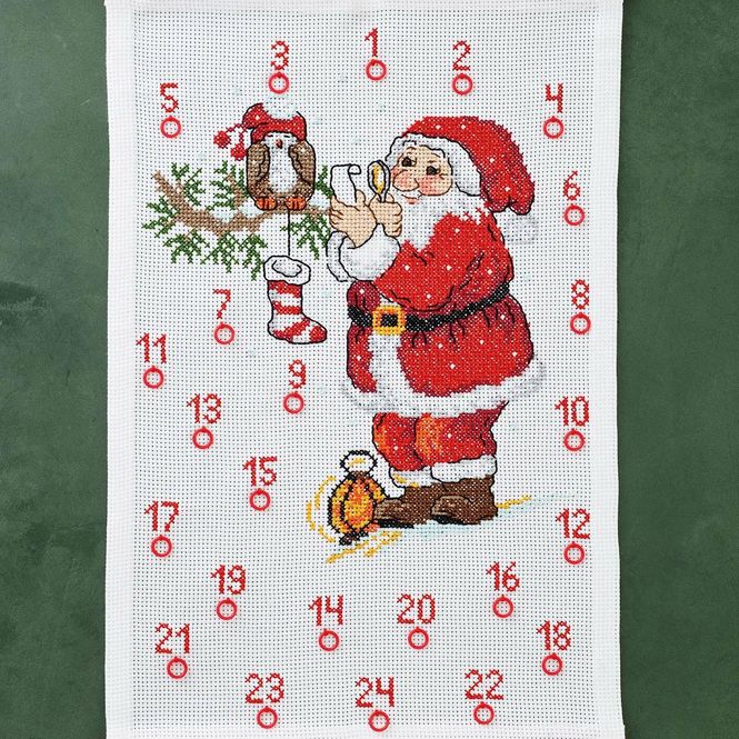 Hovedbilde Julekalender julenissen leser ønskelisten 38 x 56 ...