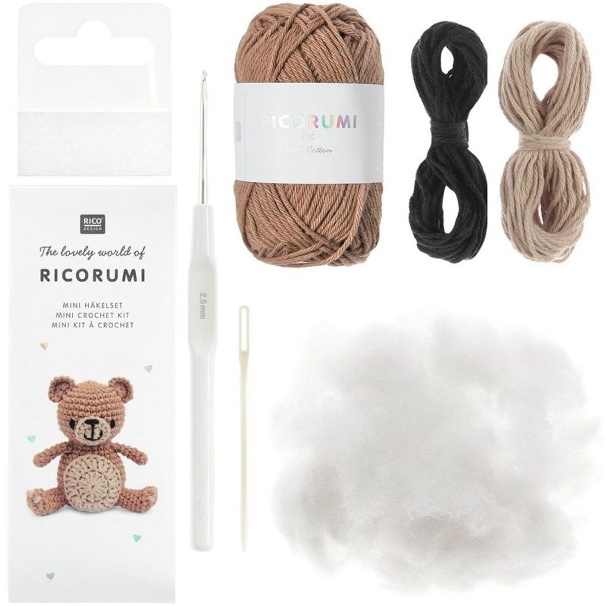 Ricorumi mini heklepakke Teddybjørn 