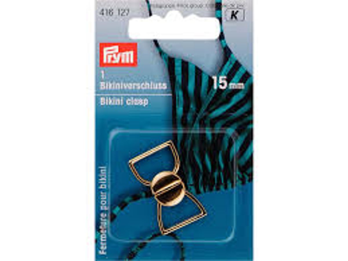 Bikinihekte gullfarget 15 mm