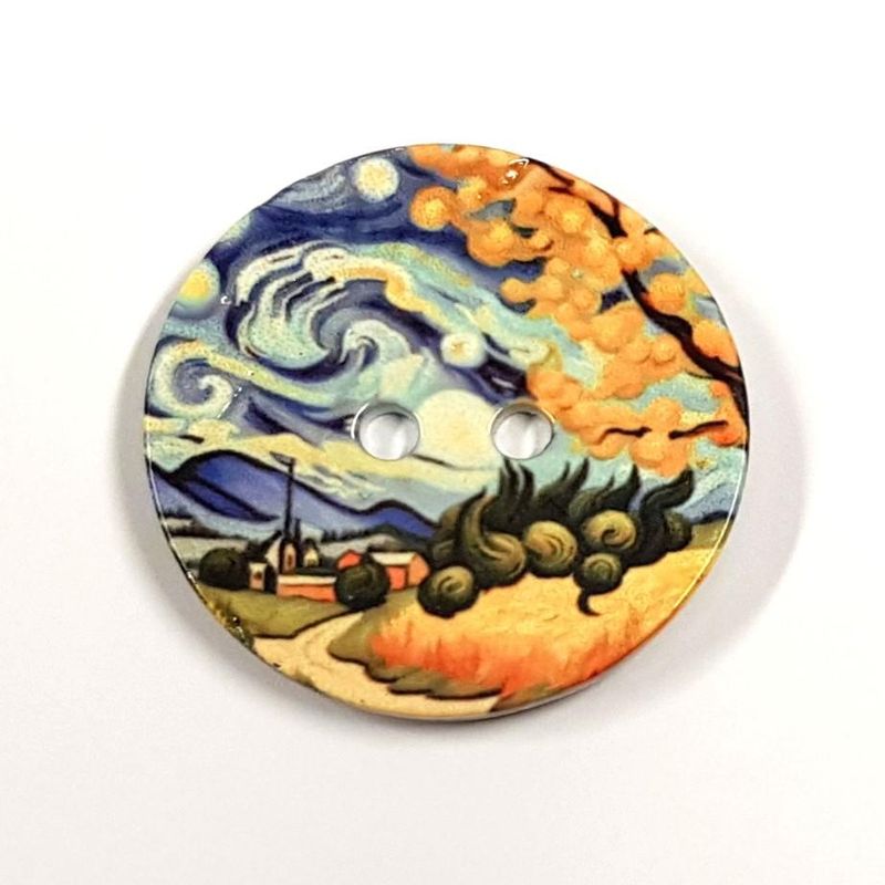 Kokosknapp Nordlys - emaljert 40 mm