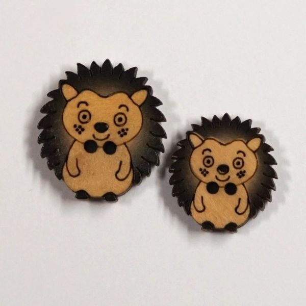 Hovedbilde Treknapp pinnsvin oliventre - to str.