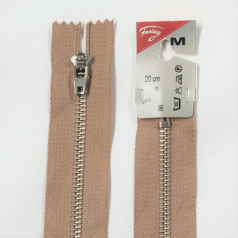 Bukseglidelås 4 mm metall ikke-delbar glidelås