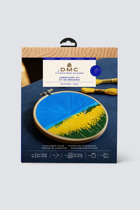 Bilde solsikkemarker - DMC påtegnet broderipakke